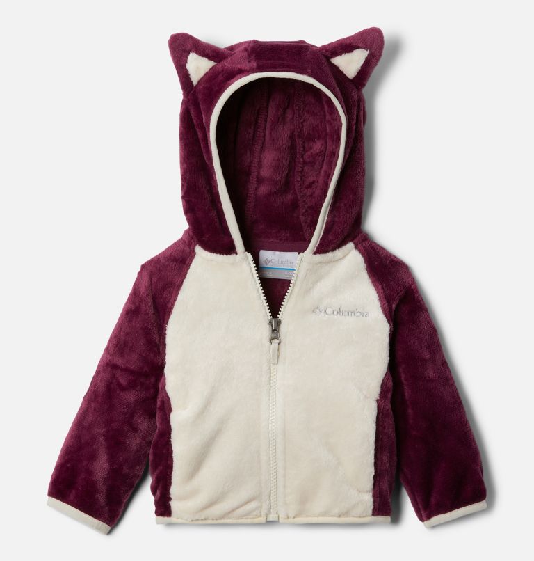 Thumbnail: Infant Foxy Baby Sherpa Jacket, Color: Marionberry, Chalk, image 1