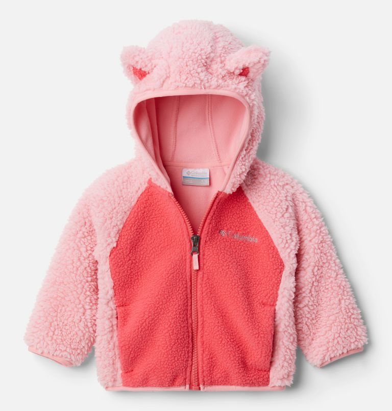 Chandail en laine polaire à fermeture éclair en Sherpa Foxy Baby pour tout-petit, Color: Pink Orchid, Bright Geranium, image 1