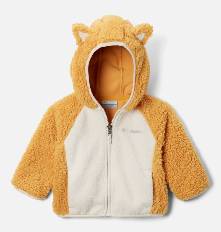 Infant Foxy Baby Sherpa Jacket, Color: Raw Honey, Chalk, image 1
