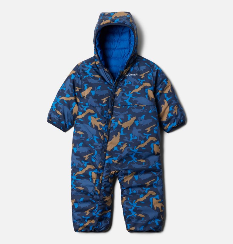 Infant Powder Lite Reversible Bunting, Color: Coll Navy, Bright Indigo, Night Tide, image 4