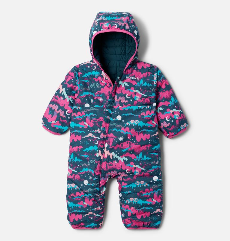 Thumbnail: Infant Powder Lite Reversible Bunting, Color: Pink Ice, Night Wave, Geyser, image 4
