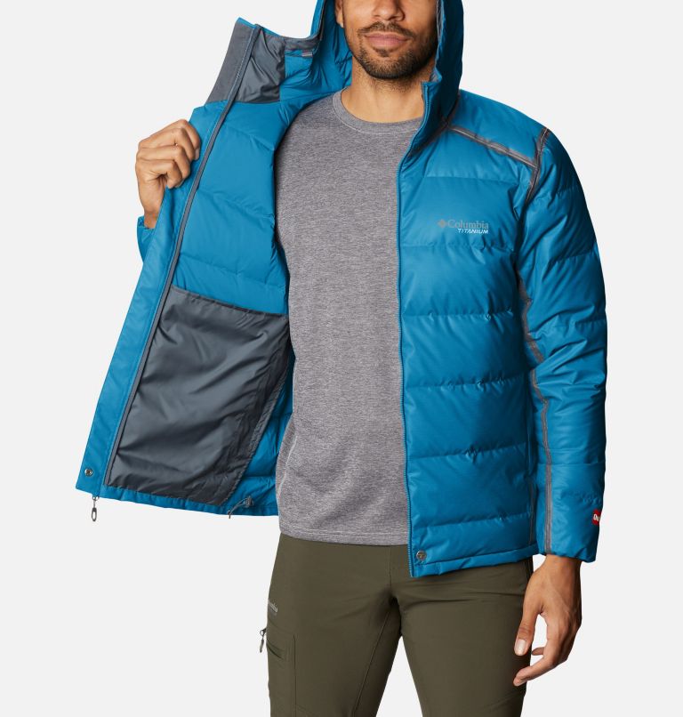 Men's OutDry Ex Alta Peak Down Jacket, Color: Canyon Blue Heather, image 5