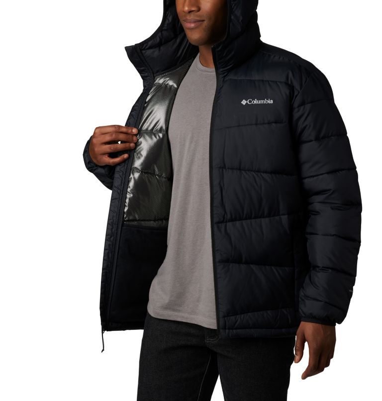 Thumbnail: Men's Fivemile Butte Hooded Jacket - Active Fit, Color: Black, image 3