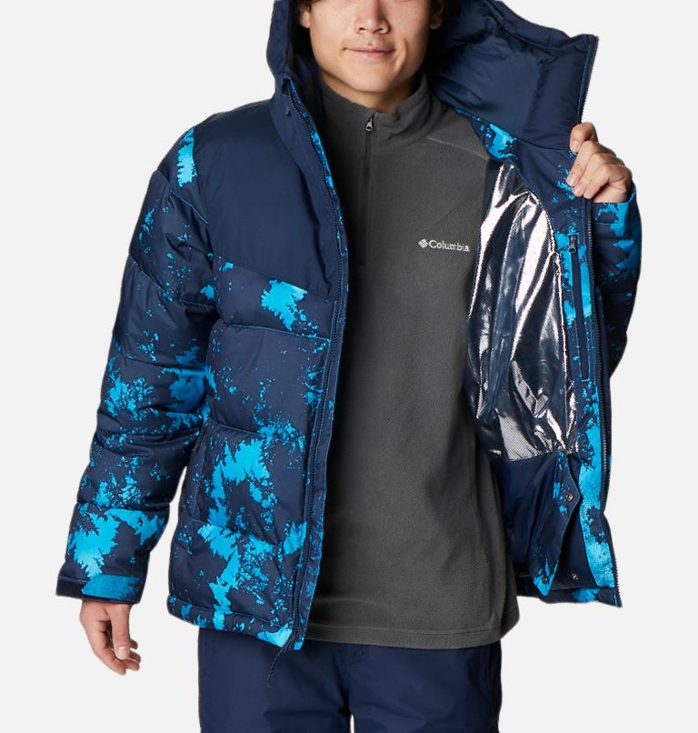 Men's Iceline Ridge Jacket, Color: Compass Blue Lookup Print, Coll Navy, image 6