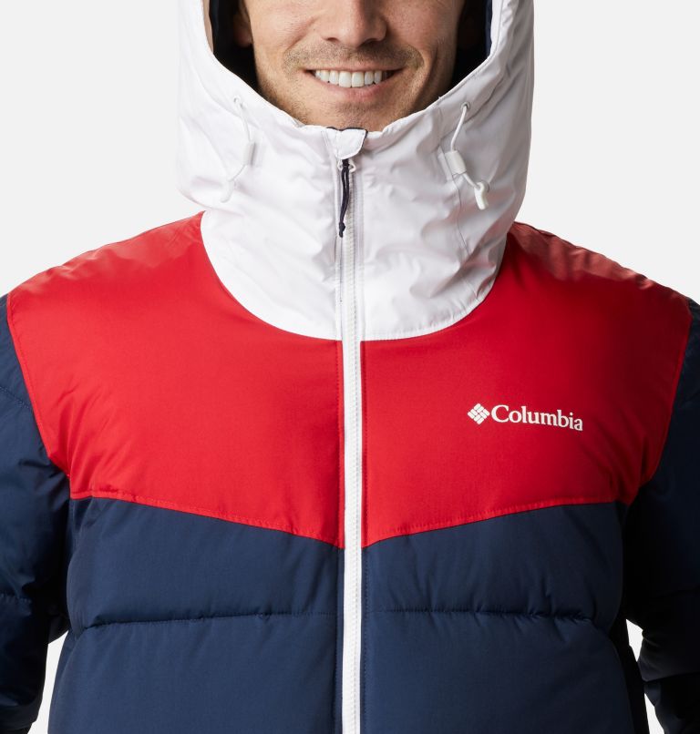 Thumbnail: Doudoune de Ski Iceline Ridge Homme, Color: Collegiate Navy, Mountain Red, White, image 4