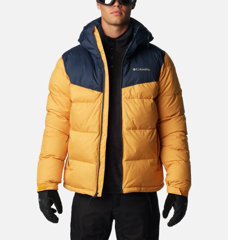 Men's Iceline Ridge Ski Jacket, Color: Raw Honey, Collegiate Navy, image 10