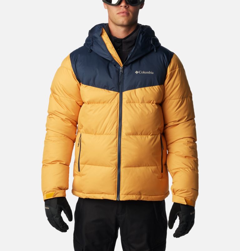 Thumbnail: Men's Iceline Ridge Ski Jacket, Color: Raw Honey, Collegiate Navy, image 1