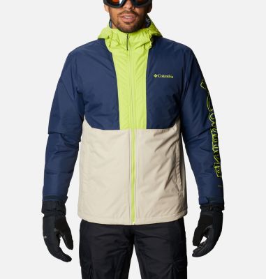 Men's Timberturner Ski Jacket Timberturner&trade; Jacket | 013 | S, Ancient Fossil, Coll Navy, Brt Chrtrse, front