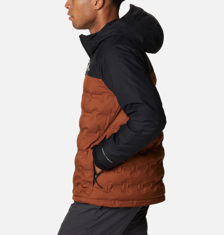 Men's Grand Trek Down Jacket, Color: Dark Amber, Black, image 3