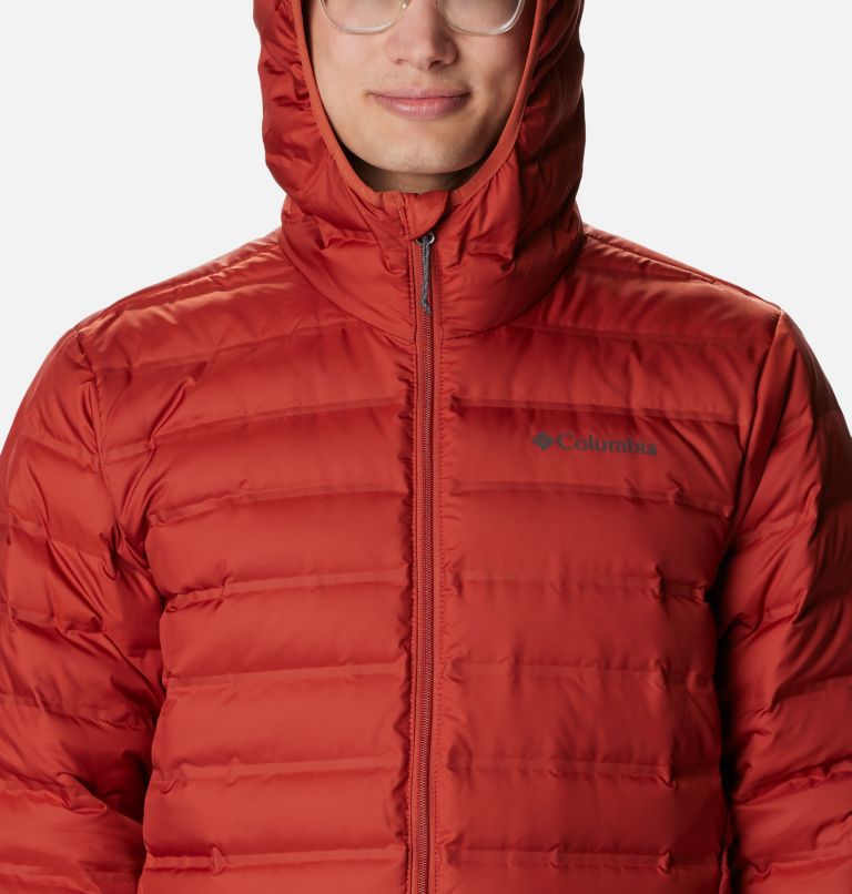 Men's Lake 22 Down Hooded Jacket, Color: Warp Red, image 4