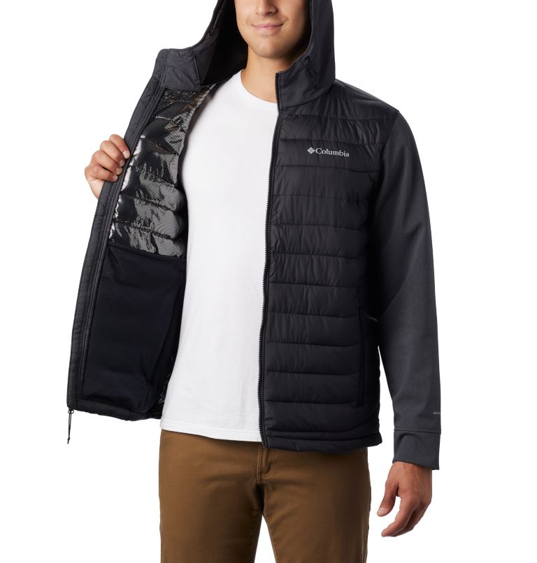 Men's Powder Lite Hybrid Jacket, Color: Black, Black Heather