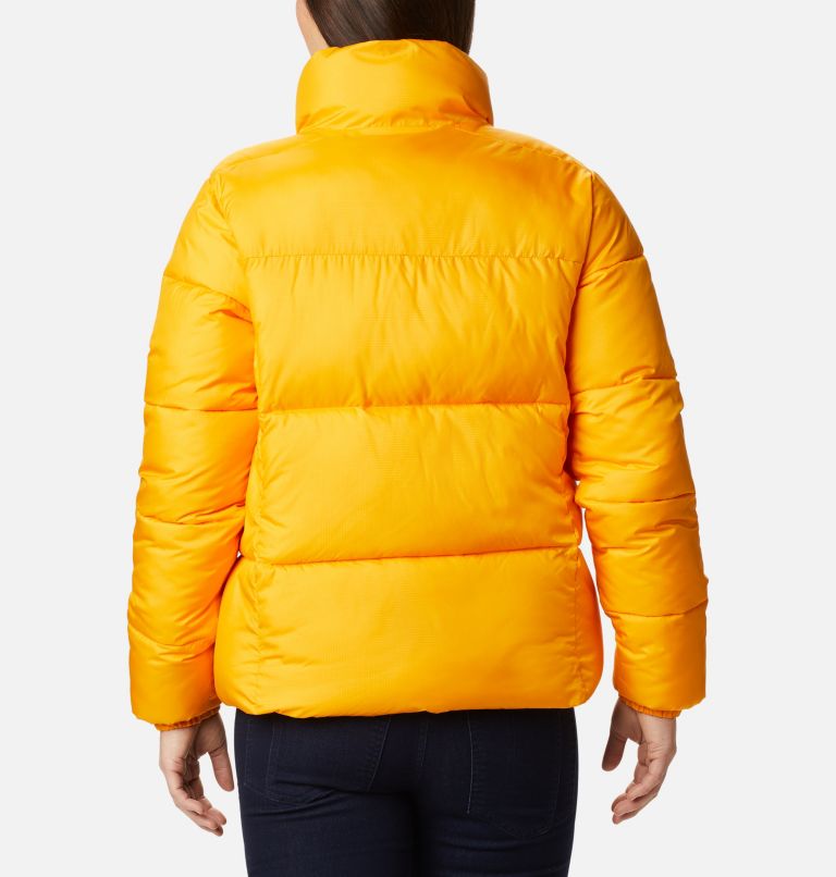 Bright yellow puffer jacket best sale