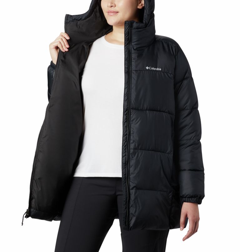Manteau mi-long à capuchon Puffect pour femme, Color: Black, image 5