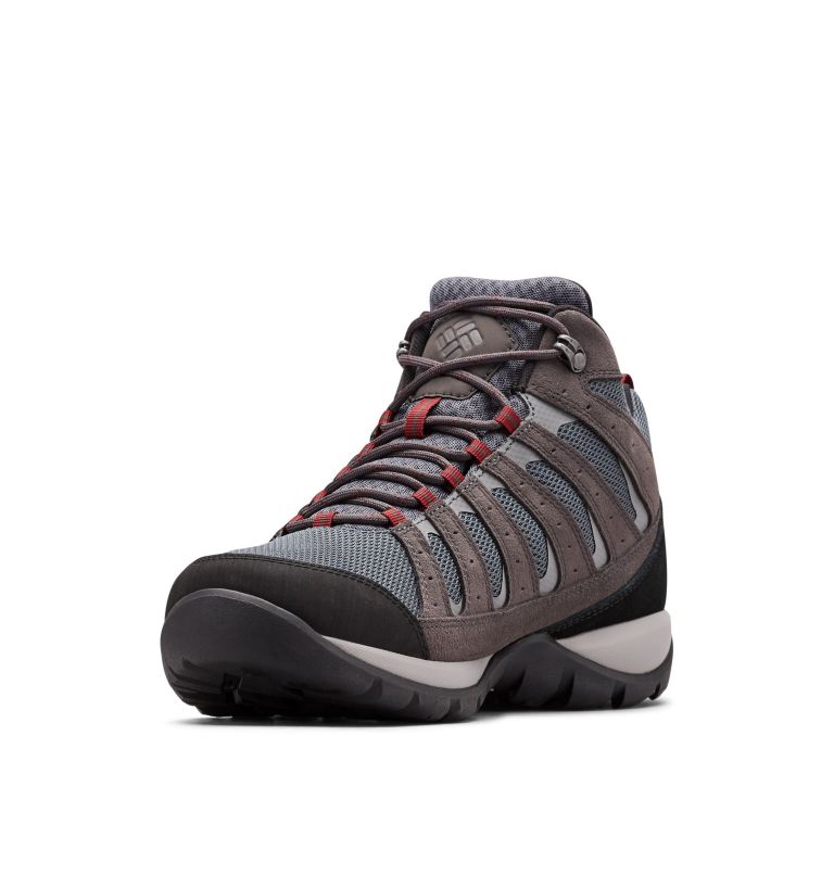 Mens' Redmond V2 Mid Waterproof Shoe, Color: Graphite, Red Jasper, image 6