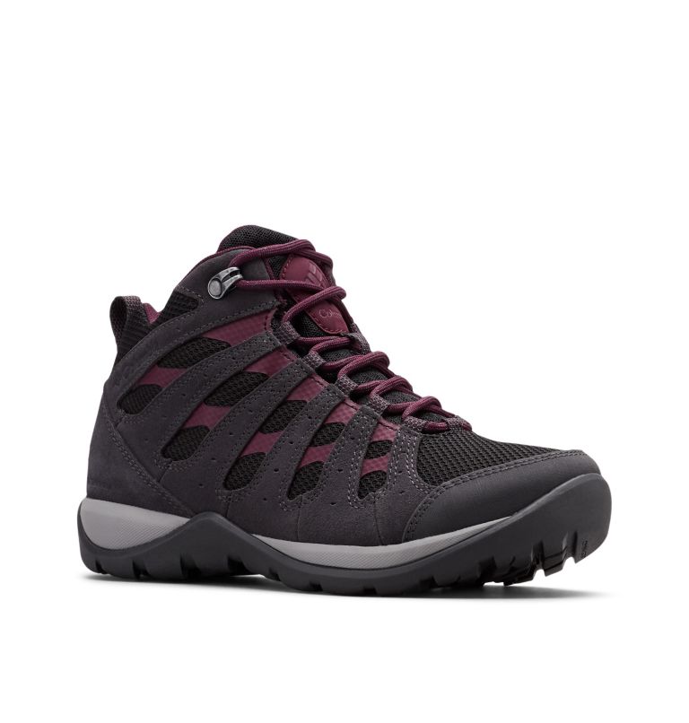 Womens' Redmond V2 Mid Waterproof Shoe, Color: Black, Black Cherry, image 2