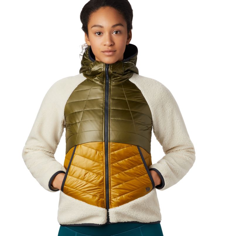 Women's Altius Hybrid Hoody, Color: Dark Bolt, image 3