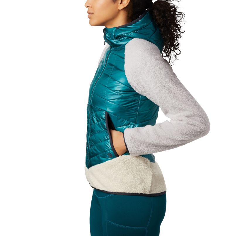 Women's Altius Hybrid Hoody, Color: Dive, image 3