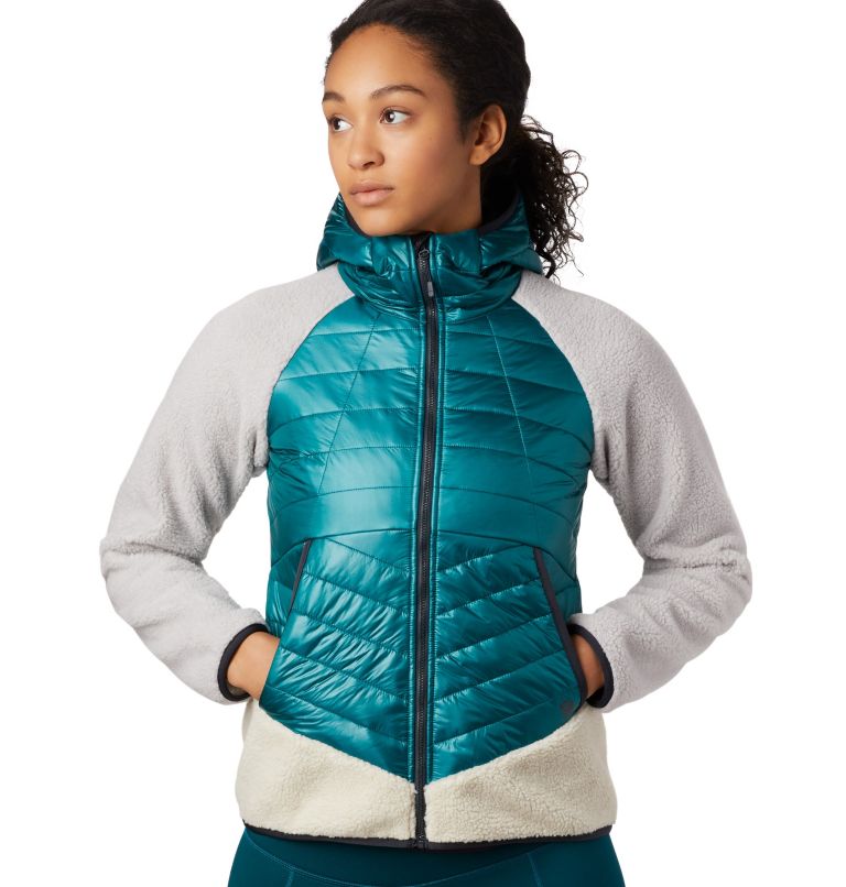 Women's Altius Hybrid Hoody, Color: Dive, image 4