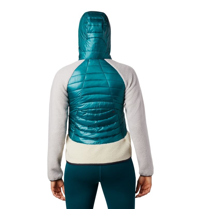 Women's Altius Hybrid Hoody, Color: Dive, image 2