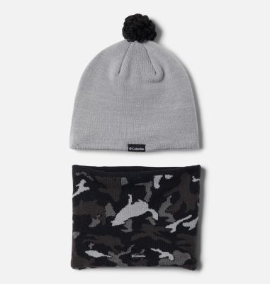 Snow More Set aus Hut und Gamasche f&uuml;r Kinder Youth Snow More&trade; Hat and Gaiter Set | 039 | O/S, Columbia Grey Critter Camo, back
