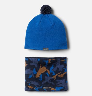 Snow More Set aus Hut und Gamasche f&uuml;r Kinder Youth Snow More&trade; Hat and Gaiter Set | 039 | O/S, Bright Indigo Critter Camo, back