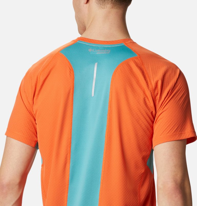 Men's Titan Ultra II Running T-Shirt, Color: Tangy Orange, Teal, image 5