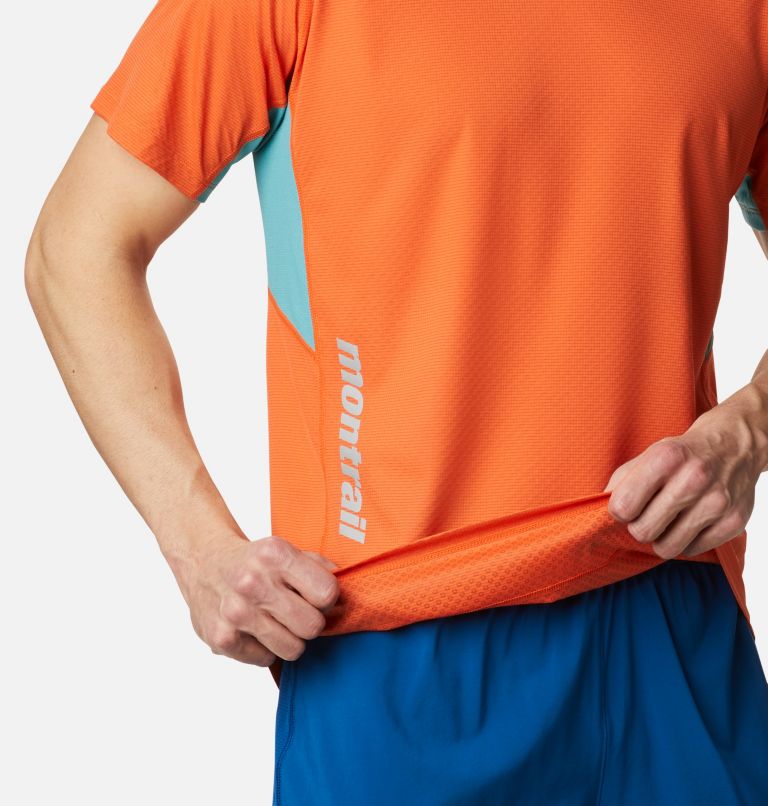 Thumbnail: Men's Titan Ultra II Running T-Shirt, Color: Tangy Orange, Teal, image 6
