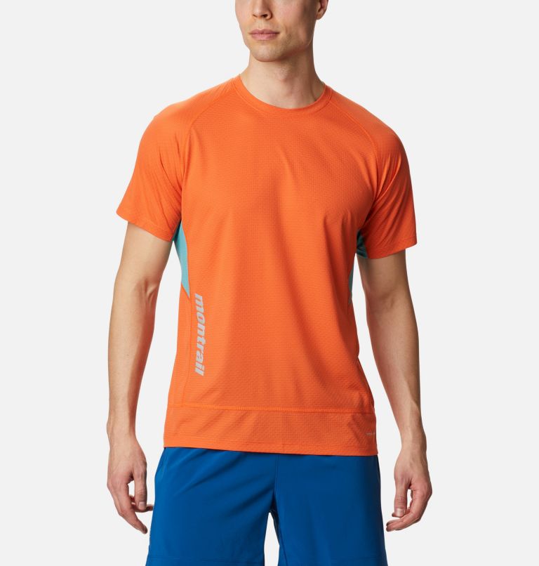 Men's Titan Ultra II Running T-Shirt, Color: Tangy Orange, Teal, image 1