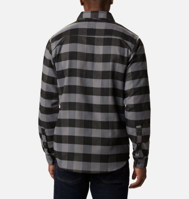 Camisa de franela el&aacute;stica Outdoor Elements para hombre Outdoor Elements&trade; Stretch Flannel | 023 | S, City Grey Buffalo Plaid, back