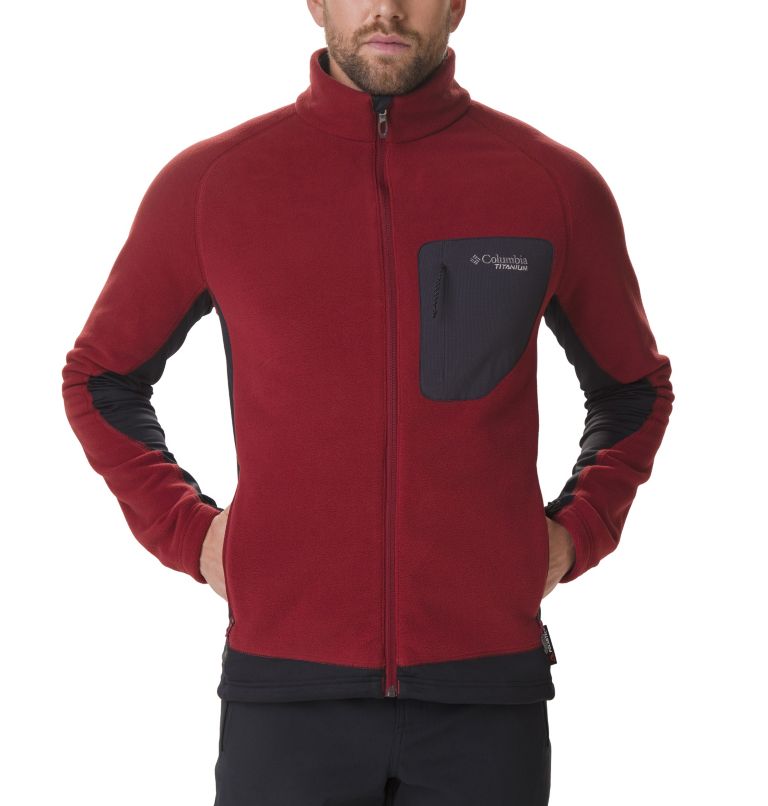 Men’s Titan Pass 2.0 Technical Fleece Jacket, Color: Red Jasper, Black, image 3