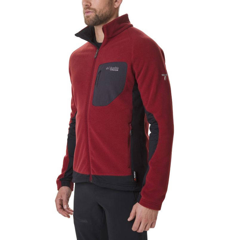 Men’s Titan Pass 2.0 Technical Fleece Jacket, Color: Red Jasper, Black, image 1