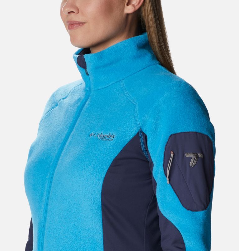 Women's Titan Pass 2.0 II Full Zip Fleece Jacket, Color: Blue Chill, Nocturnal, image 6