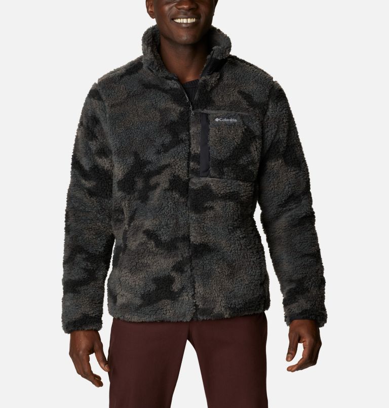 Men's Winter Pass Printed Fleece Jacket, Color: Black Camo