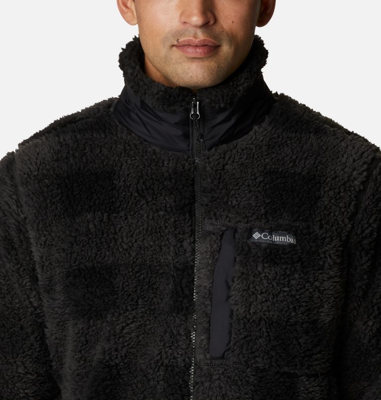 Men's Winter Pass Printed Fleece Jacket, Color: Black Check, image 4