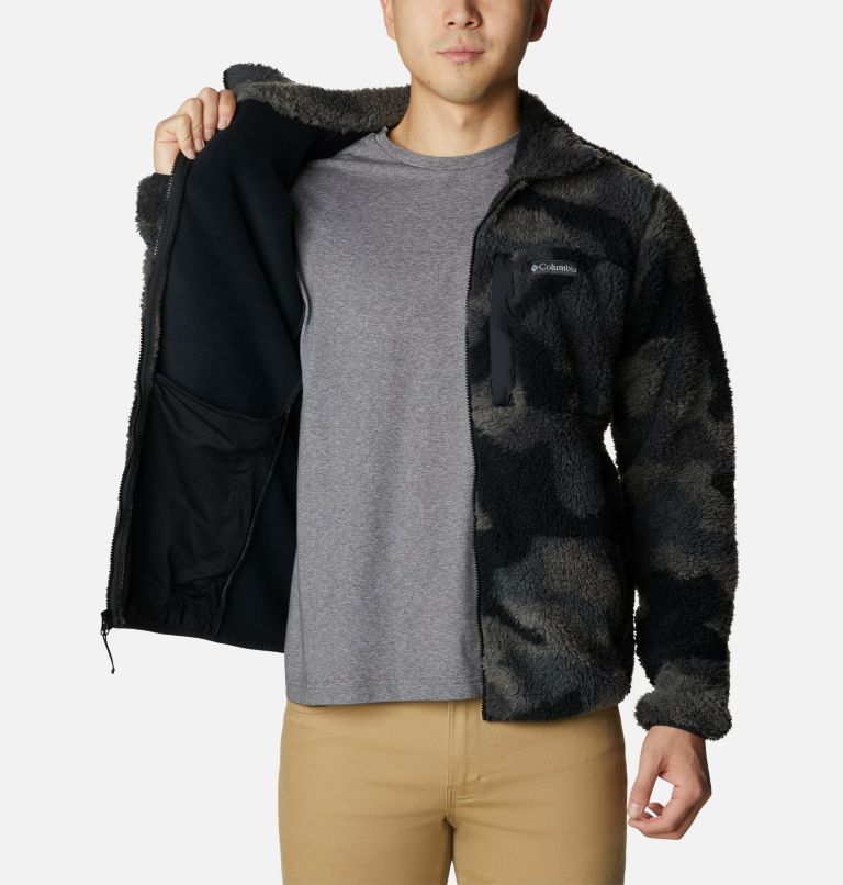 Thumbnail: Men's Winter Pass Printed Fleece Jacket, Color: Black Mod Camo, image 5