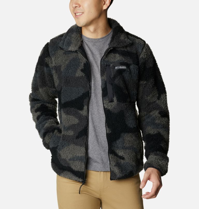 Men's Winter Pass Printed Fleece Jacket, Color: Black Mod Camo, image 6