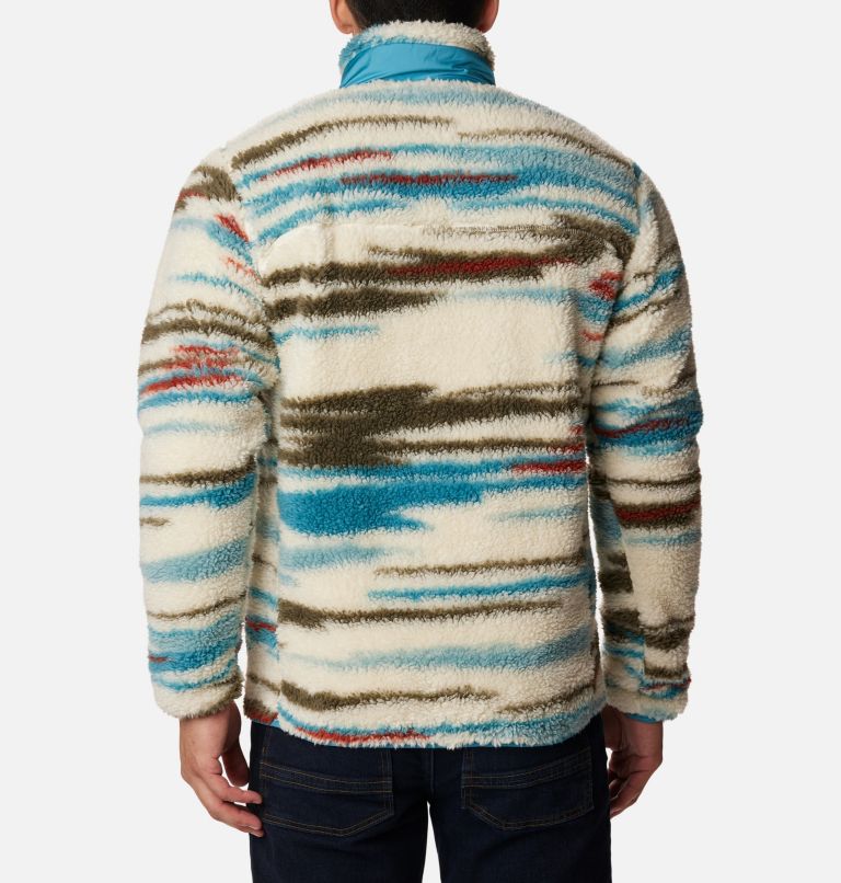 Men's Winter Pass Printed Fleece Jacket, Color: Chalk Skyscape Print, image 2