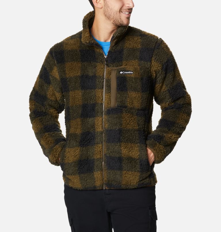 Winter Pass Print Fleece Full Zip | 319 | XXL, Color: Olive Green Check, image 1