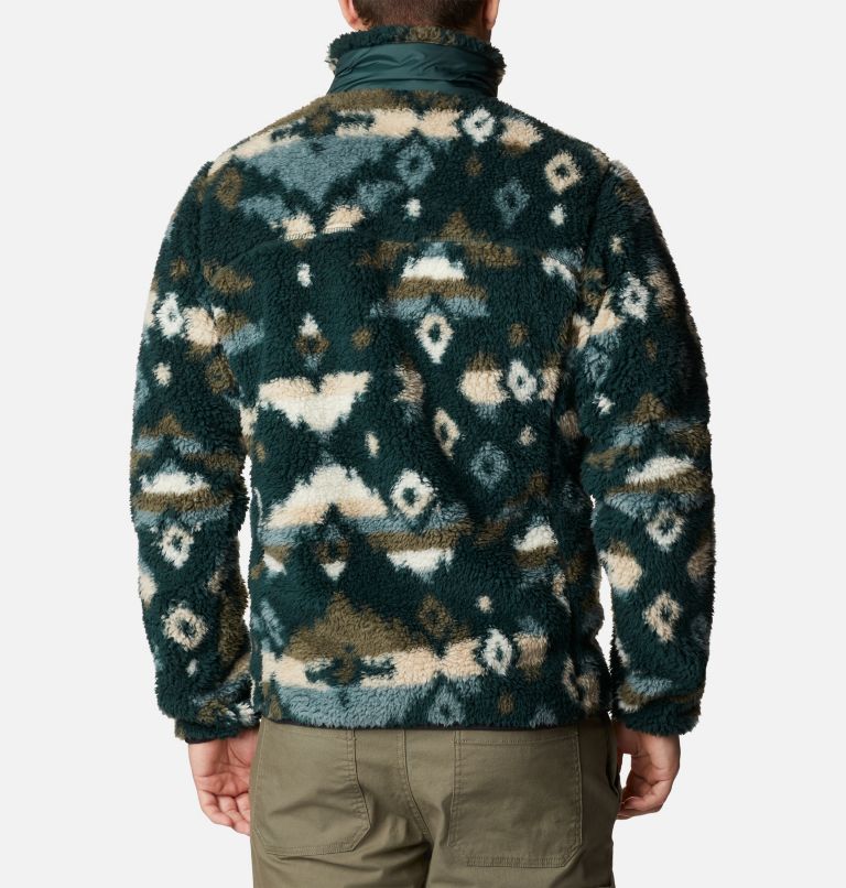 Thumbnail: Men's Winter Pass Printed Fleece Jacket, Color: Spruce Rocky Mountain Print, image 2