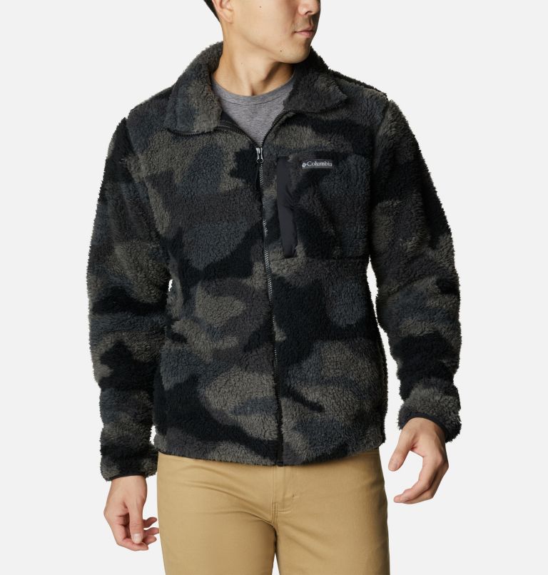 Men's Winter Pass Sherpa Fleece Jacket, Color: Black Mod Camo, image 1