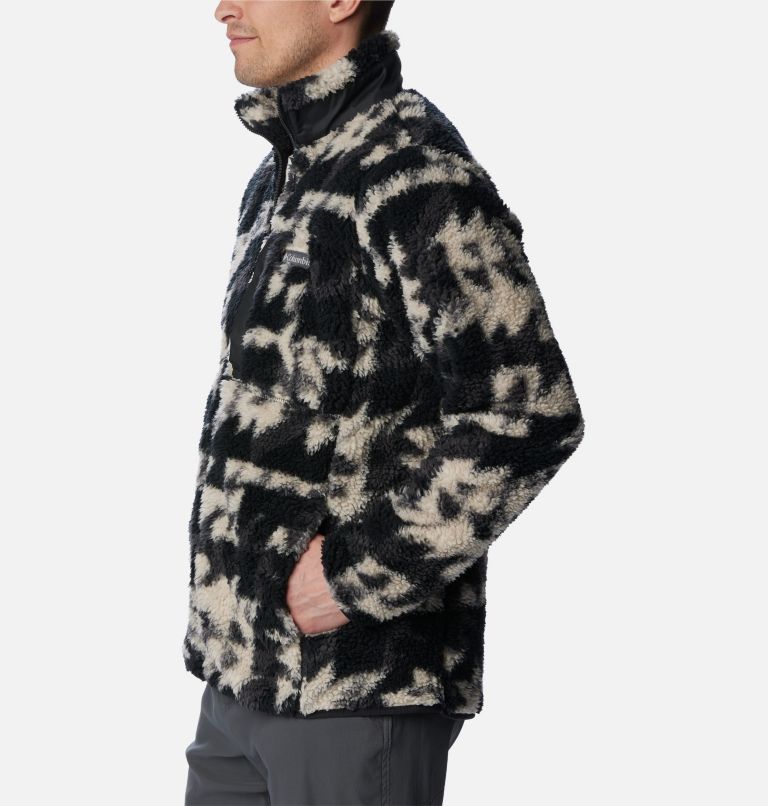 Thumbnail: Men's Winter Pass Sherpa Fleece Jacket, Color: Black Quilted Print, image 3