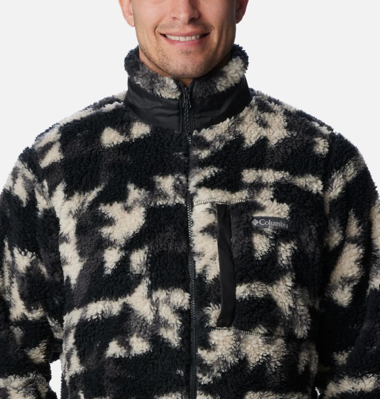 Thumbnail: Men's Winter Pass Sherpa Fleece Jacket, Color: Black Quilted Print, image 4