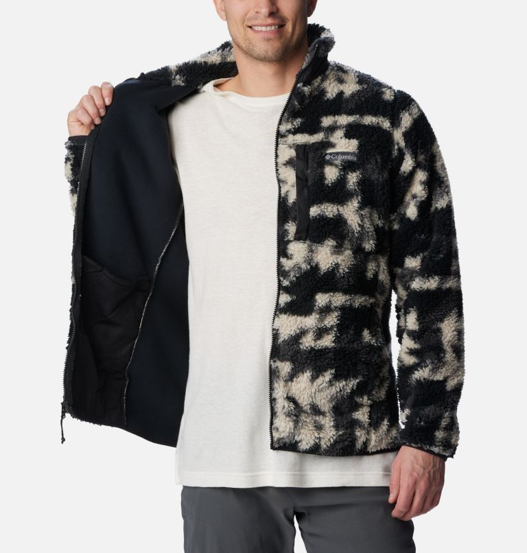 Thumbnail: Men's Winter Pass Sherpa Fleece Jacket, Color: Black Quilted Print, image 5