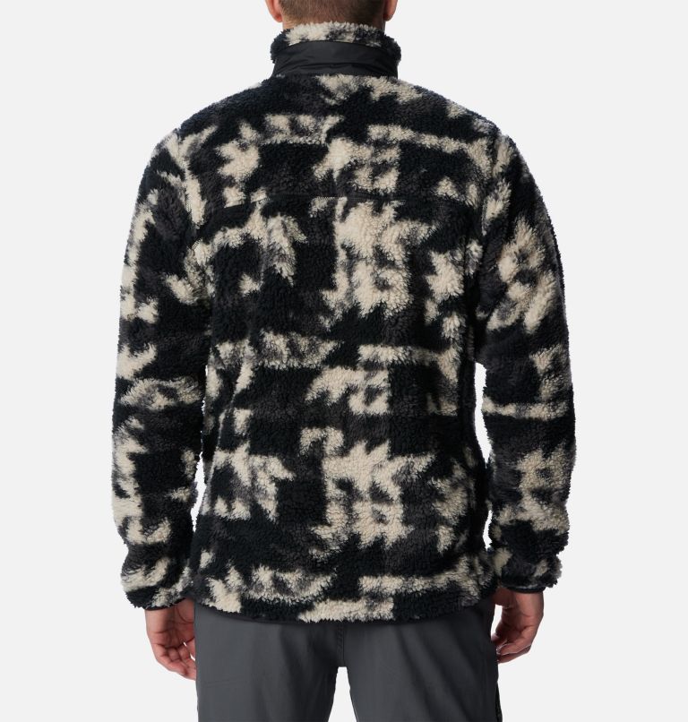 Thumbnail: Men's Winter Pass Sherpa Fleece Jacket, Color: Black Quilted Print, image 2