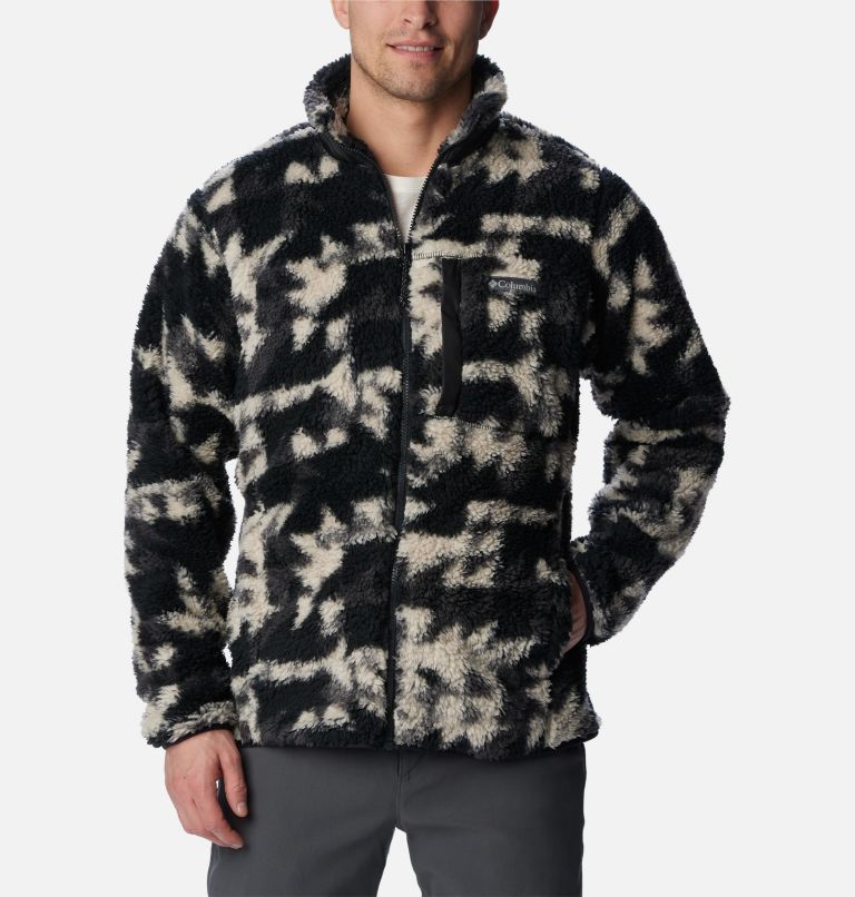 Thumbnail: Men's Winter Pass Sherpa Fleece Jacket, Color: Black Quilted Print, image 1