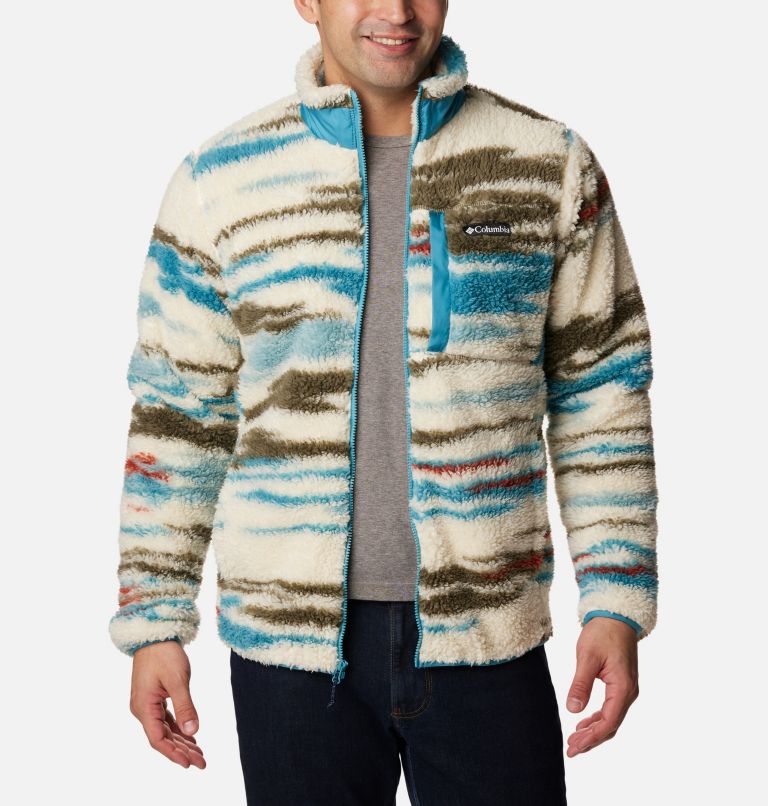 Thumbnail: Men's Winter Pass Sherpa Fleece Jacket, Color: Chalk Skyscape Print, image 6
