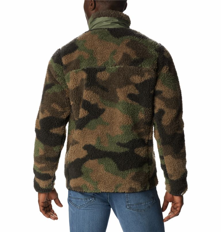 Winter Pass Print Fleece Full Zip, Color: Cypress Mod Camo, image 2