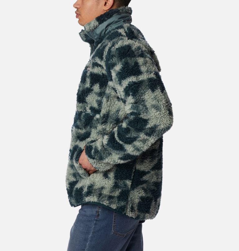 Winter Pass Print Fleece Full Zip, Color: Night Wave Quilted Print, image 3