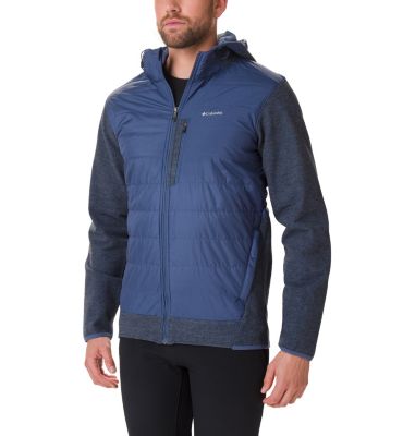 Men's Panorama&trade; Full Zip Hybrid Fleece Jacket Panorama&trade; Full Zip Hoodie | 478 | L, Dark Mountain, Collegiate Navy, front