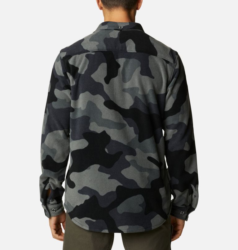 Men's Flare Gun Fleece Over Shirt, Color: Black Mod Camo Print